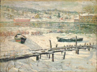 Harlem River in Winter, ca 1907 (olja på duk)