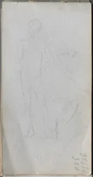 Skissbok, sidan 100: Nakenfigur, profil