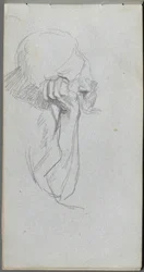 Skissbok, sidan 16: Melankolisk figur