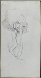 Skissbok, sid 16: Melankolisk figur .