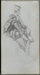 Skissbok, sidan 23: Sittande soldat