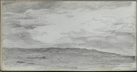 Skissbok, sid 34: Landskapsstudie.