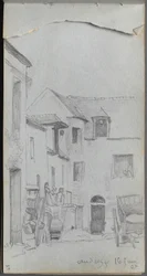 Skissbok, sidan 39: Gatuscen