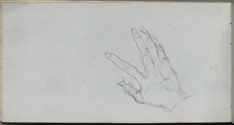Skissbok, sidan 68: Studie av en hand.