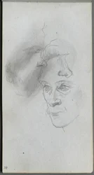 Skissbok, sidan 81: Study of Faces.