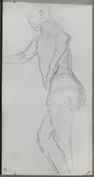 Skissbok, sid 87: Figurstudie