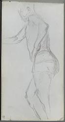 Skissbok, sid 87: Figurstudie.