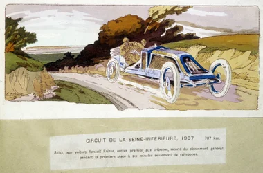 Circuit de la Seine-Inèrieure, Szisz med bil Renault Frères, kom etta på läktaren, tvåa i den allmänna klassificeringen, förlorade 1:a platsen bara sex minuter från vinnaren
