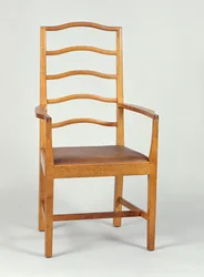 Fåtölj, designad 1903, tillverkad i Peter Waals verkstad, 1923 (ek)