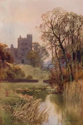Haddon Hall (färg litho)