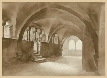 Romansk korsgång i Santa Scholastica i Subiaco
