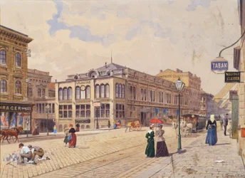 Schwendergasse i Wien med Schwenders Colosseum