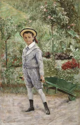 Pojke med en skottkärra, 1880