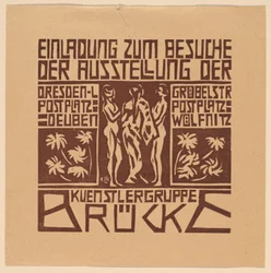 Inbjudan...Utställning av konstnärsgruppen Brücke Invitation to an Exhibition of the..., 1906.