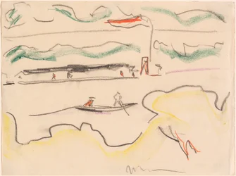 Elbe-landskap nära Dresden, 1909.