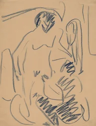 Naken på stranden, 1910.