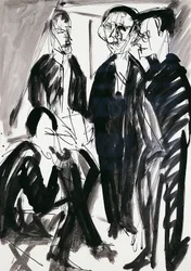 Artist och Die Brucke (Bron)-gruppen i Dresden, av Ernst Ludwig Kirchner (1880-1938)
