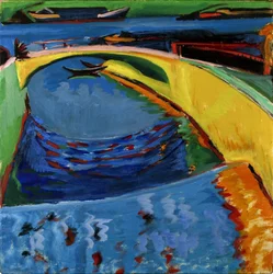 Bro vid mynningen av floden Prießnitz, ca. 1910