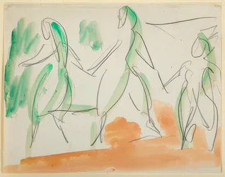 Tre dansare. 1911 Folkwang skissbok (s. 34)