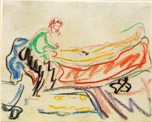 Par på kanapé (Erich Heckel och modell)