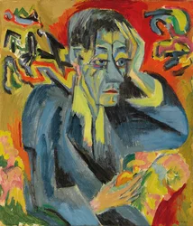 Porträtt av poeten Leonhard Frank, 1917.