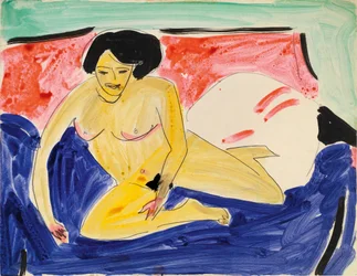 Sittande naken på Divan, 1909