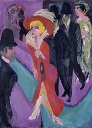 Street With Red Streetwalker, 1914-1925