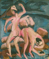 Två badgäster Fehmarn, 1912.