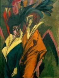 Två kvinnor på gatan