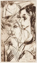 Två flickhuvuden. 1919