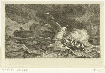 Segelbåt på stormigt hav