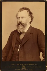 Porträtt av kompositören Johannes Brahms 1833-1897, ca. 1870.