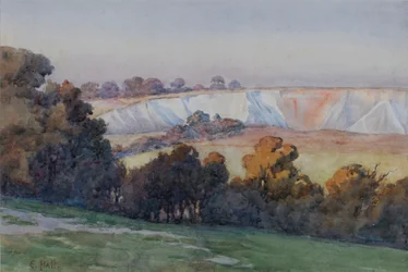 Coulsdon Quarry från Farthing Downs (wc på papper)