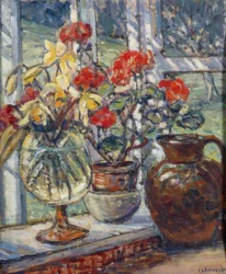 Geraniums (olja på duk)