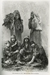 Araberna Ghawarineh, nomader från Dödahavsbassängen. Gravyr av E.Ronjat, för att illustrera historien om Syrien idag, av M.Lortet, dekanus vid Medicinska fakulteten i Lyon, anförd för ett vetenskapligt uppdrag av ministeriet för offentlig utbildning, publi