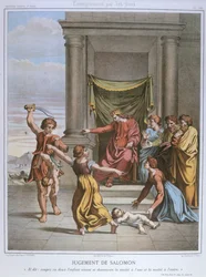 The Judgment of Salomon, illustration från en katekes, c.1860