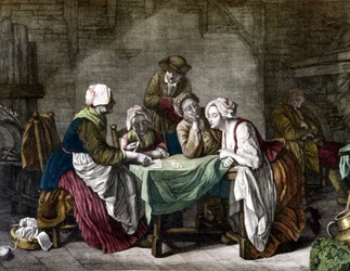 Kvinna som drar kort, sd. 1700-talet