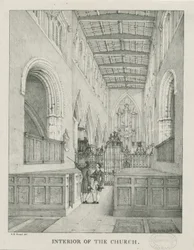 Tamworth Churchs interiör: litografi, nd [1796-1865]