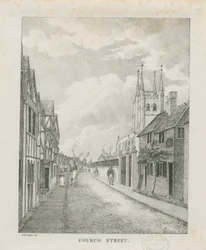 Tamworth - Church Street: litografi, nd [1796-1865] (tryck)