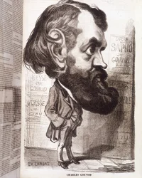 Karikatyr av kompositören Charles Gounod (1818-1893) av Etienne Carjat, på 1800-talet.