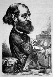 Charles Gounod (1818 - 1893), fransk kompositör, karikatyr av Etienne Carjat.