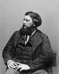 Gustave Courbet (1819-1877) fransk målare, ca 1865, foto Etienne Carjat