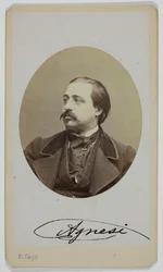 Porträtt av Luigi Agnesi, 1833-1875, operasångare