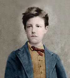 Porträtt av Arthur Rimbaud (1859-1891), baserat på Carjats foto
