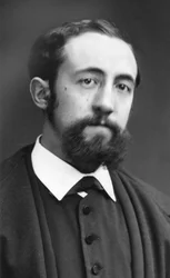 Porträtt av romanförfattaren Jules Claretie (1840-1913) av fotografen Etienne Carjat. Originaltryck, fond tillhörande den fotografiska verkstaden Roth  Cie.