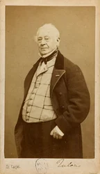 Porträtt av kompositören och flöjtisten Jean-Louis Tulou 1786-1865, ca 1860.