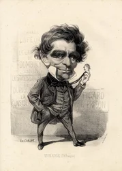 flygande löv - Illustration av Etienne Carjat (1826-1906): Teater - Monrose Antoine-Martial Louis Barizain, Louis Monrose (1811-1883)