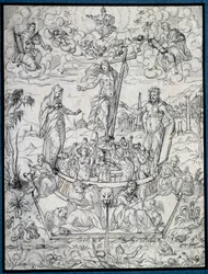 Allegori över religion. Teckning av Etienne Delaune (1518-1583/95) 1500-talets Paris, Louvren