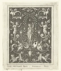 Apollo Ytdekorationer med gudafigurer i en ram av grotesker (senare version) (serietitel)