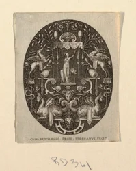 Athena, från Grotesques on Black Ground, Divinities and Allegories